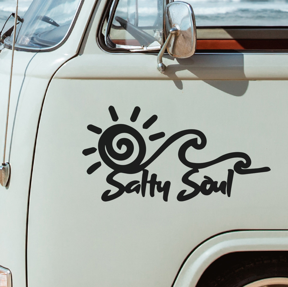 Salty Soul Sun Wave Vinyl Stic - Outdoor Adventure Words 评论和价格