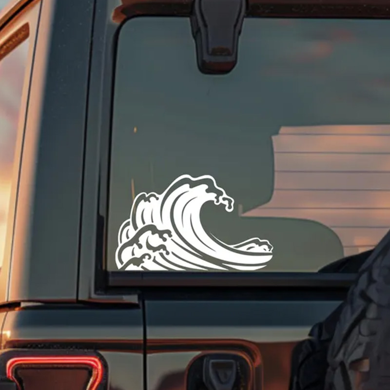 Ocean Wave Car Stickers For Wi - Outdoor Adventure Words 评论和价格