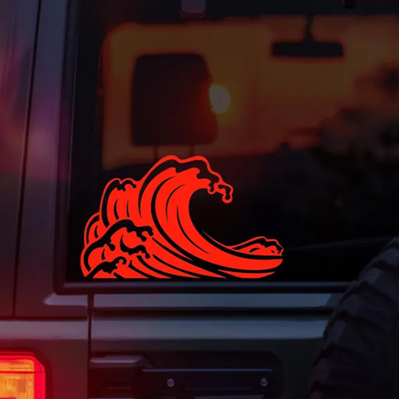 Ocean Wave Pattern Vinyl Car S - Outdoor Adventure Words 评论和价格