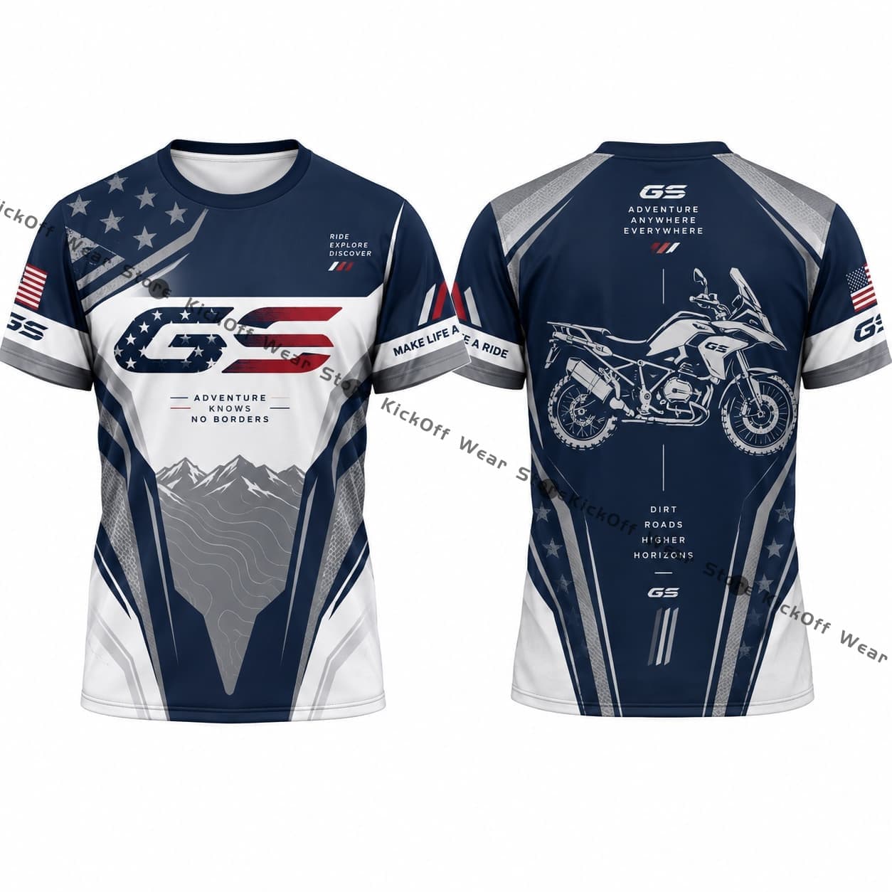 Mens T Shirt GS Motorcycle USA - Outdoor Adventure Usa 评论和价格
